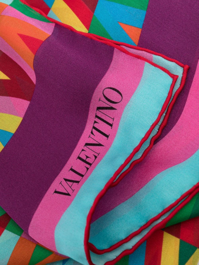 Shop Valentino Logo-print Silk Scarf In Green