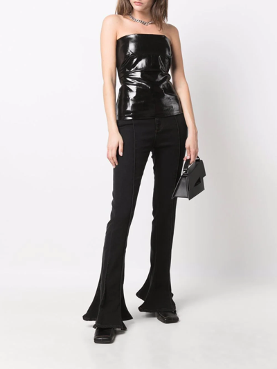 Shop Rick Owens Fogachine Coated Bustier Top In Black