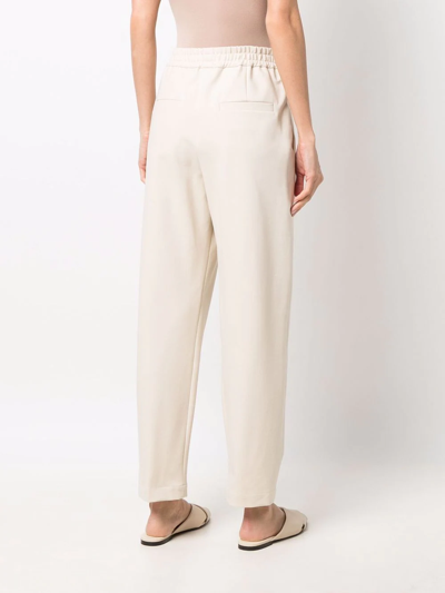 Shop Brunello Cucinelli High-waist Track Pants In Neutrals