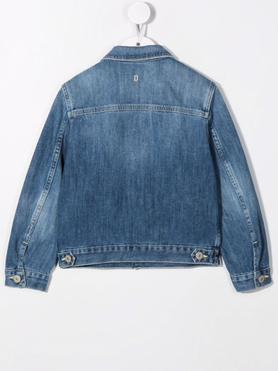 Dondup Teen Buttoned-up Denim Jacket In Blue