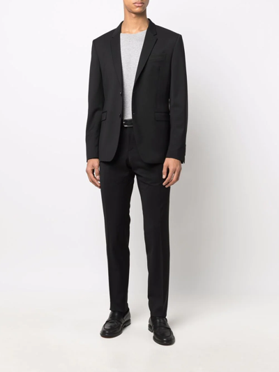 Reveres 1949 Single-breasted Wool Suit In Black