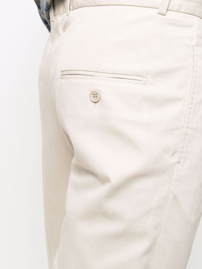 Shop Isabel Marant Mid-rise Cotton Chino Trousers In Neutrals