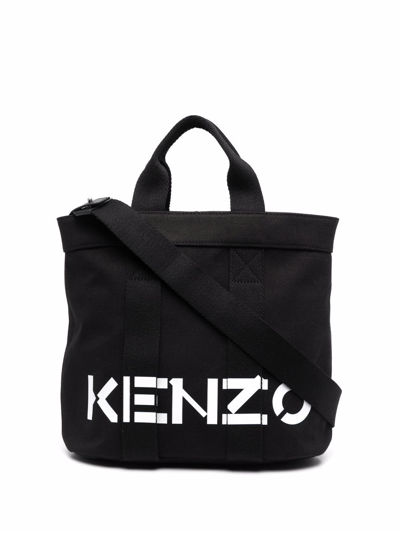 Shop Kenzo Logo-print Tote Bag In Black