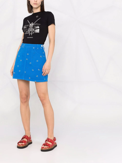 Shop Kenzo Paisley-print Skirt In Blue