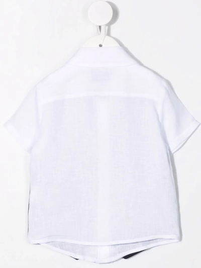 Shop Fay Embroidered-logo Short-sleeved Shirt In White