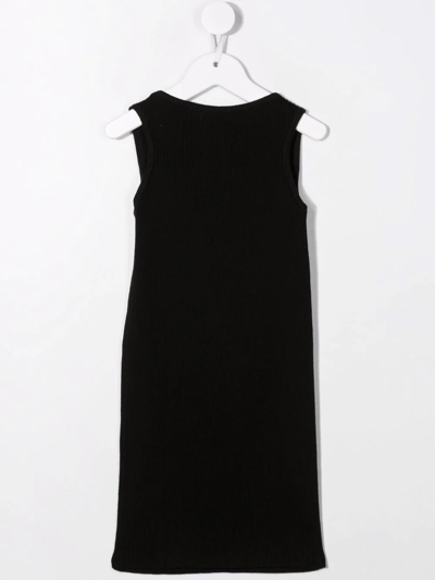 Shop Balmain Logo-print Sleeveless Dress In Black