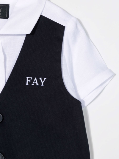 Shop Fay Embroidered-logo Short-sleeved Shirt In White