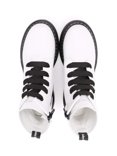Shop Alexander Mcqueen Lace-up Leather Boots In White