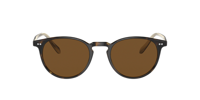 Oliver Peoples Ov5004su Riley Sun Acetate Round Sunglasses In True Brown Polar