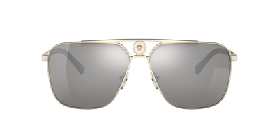 Versace Man Sunglass Ve2238 In Light Grey Mirror Silver