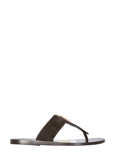 Shop Tom Ford Thong Sandals In Brown