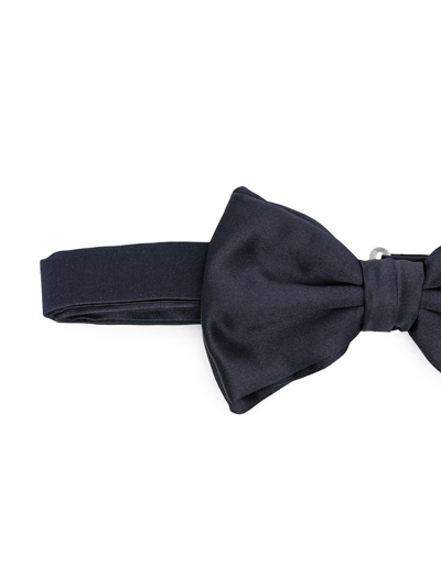 Shop Emporio Armani Silk Bowtie In Blue