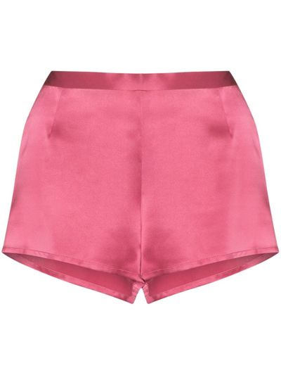 Shop La Perla Silk Pajama Shorts In Pink