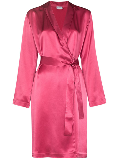 Shop La Perla Silk Short Robe In Pink