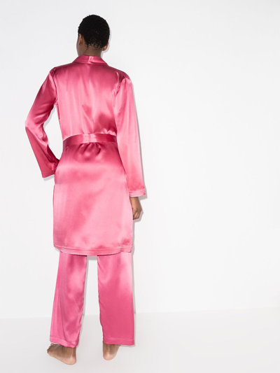 Shop La Perla Silk Short Robe In Pink