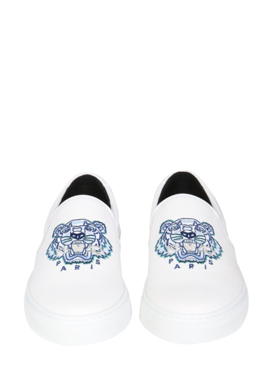 Shop Kenzo K-skate Slip-on Sneakers In White