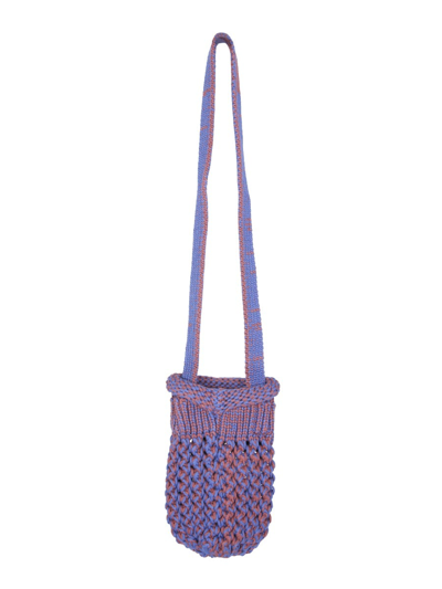 Shop Sunnei Knitted Bottle Holder Unisex In Blue