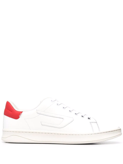 Shop Diesel S-athene Low Logo-appliqué Sneakers In White