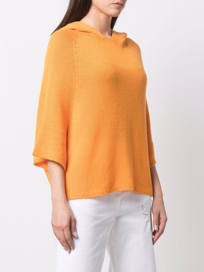 Fabiana Filippi Hooded Cashmere Jumper In Orange