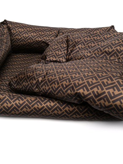 Shop Fendi Monogram-pattern Dog Bed In Braun