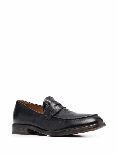 Shop Moma Penny-slot Leather Loafers In Schwarz