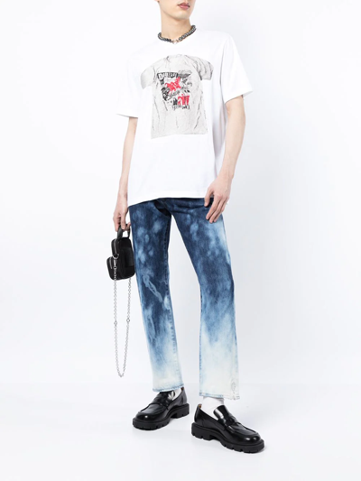 Doublet Graphic-print Cotton T-shirt In Weiss