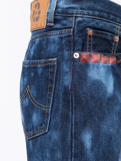 Shop Doublet Faded-effect Straight-leg Jeans In Blau
