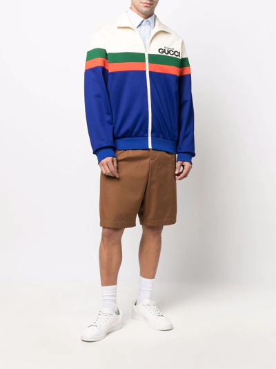 Blændende bule derefter Gucci Cotton Blend Logo Track Jacket In Multicolor | ModeSens