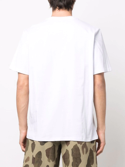 Shop Msgm Logo-print Cotton T-shirt In Weiss
