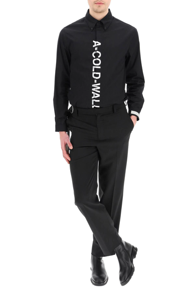 Shop A-cold-wall* Split Dialogue Shirt In Black