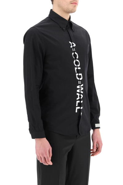 Shop A-cold-wall* Split Dialogue Shirt In Black