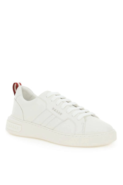 Shop Bally New Maxim Leather Sneakers In White