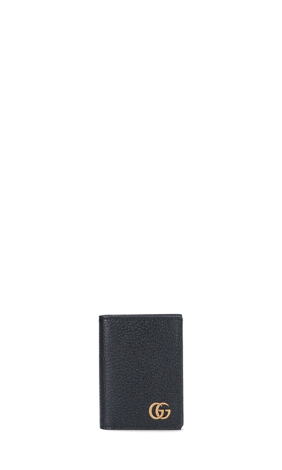 Shop Gucci Bi-fold Logo Card Holder In Black