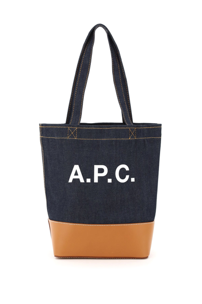 Shop Apc A.p.c. Axelle Denim Small Tote Bag In Mixed Colours