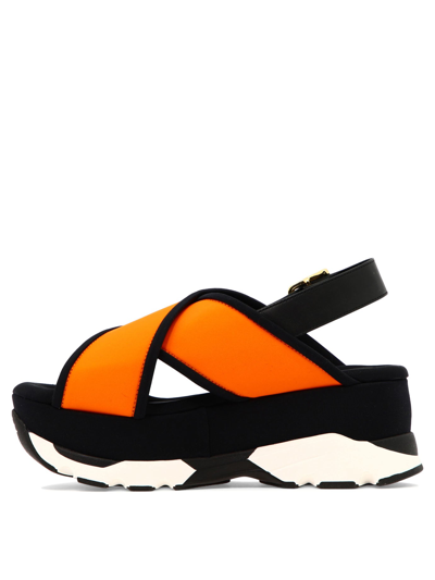 Shop Marni "sporty" Sandals In Orange