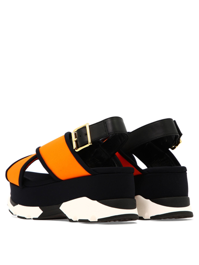 Shop Marni "sporty" Sandals In Orange