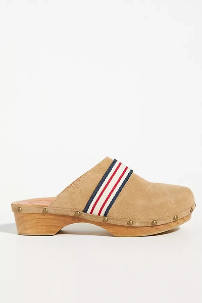 Shop Penelope Chilvers Suede Clogs In Beige