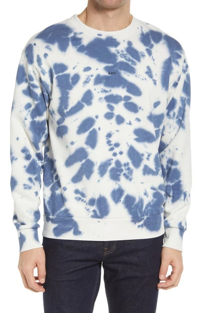 Shop Apc Olivier Organic Cotton Crewneck Sweatshirt In Indigo