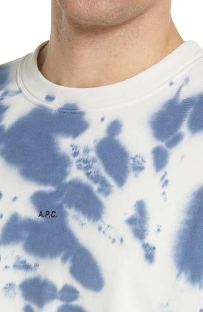 Shop Apc Olivier Organic Cotton Crewneck Sweatshirt In Indigo