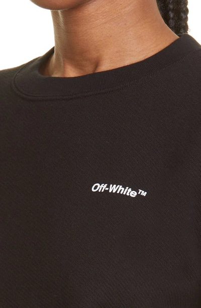 Shop Off-white Diagonal Stripe Organic Cotton Sweatshirt In Black White