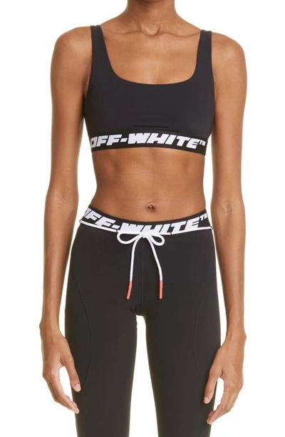 Shop Off-white Athletic Logo Band Sports Bra In Black