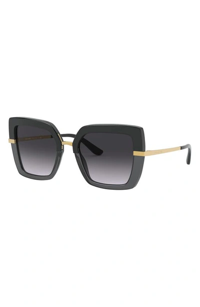 Shop Dolce & Gabbana Dolce And Gabbana 52mm Grad Sunglasses In Black/grey Gr Black