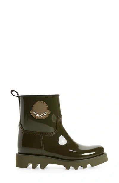 Shop Moncler Ginette Logo Waterproof Rain Boot In Military