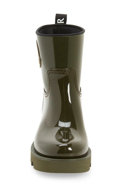 Shop Moncler Ginette Logo Waterproof Rain Boot In Military