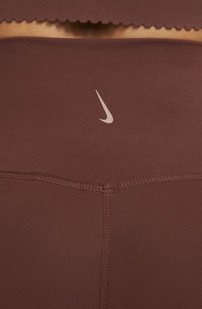 Shop Nike Yoga Luxe Tight Shorts In Bronze Eclipse/ Smokey Mauve