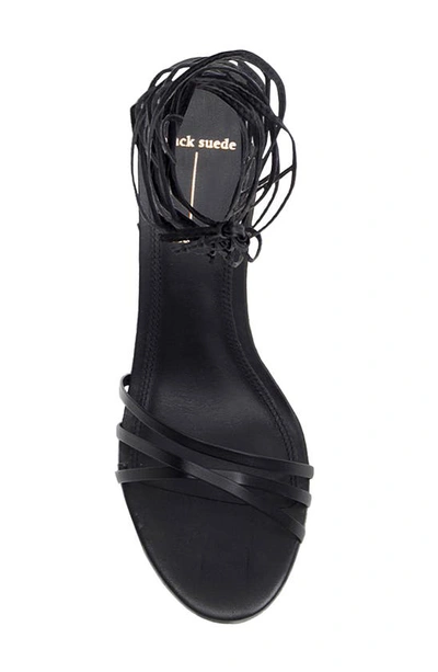 Shop Black Suede Studio Leandra Strappy Sandal In Black / Black