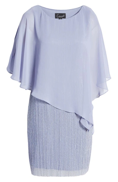 Shop Connected Apparel Metallic Cape Detail Cocktail Dress In Soft Lilac