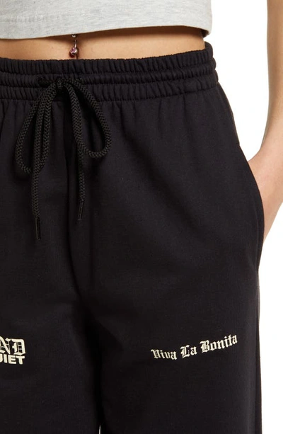 Shop Viva La Bonita Be Kind Cotton Sweatpants In Black