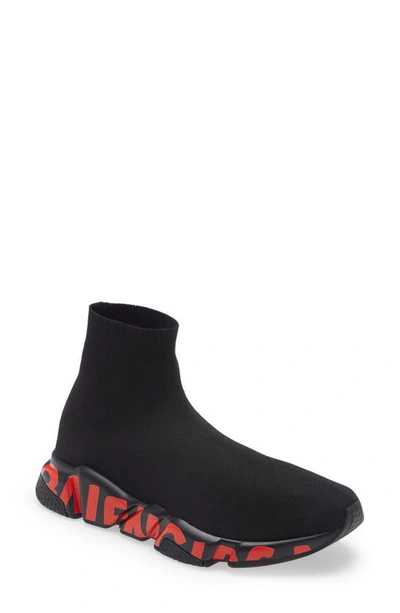 Balenciaga Mens Graffiti Speed Sneakers, Size 41 ( Us Size 8 ) In Black | ModeSens