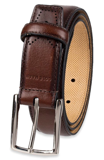 Shop Cole Haan Harrison Leather Belt In Brown